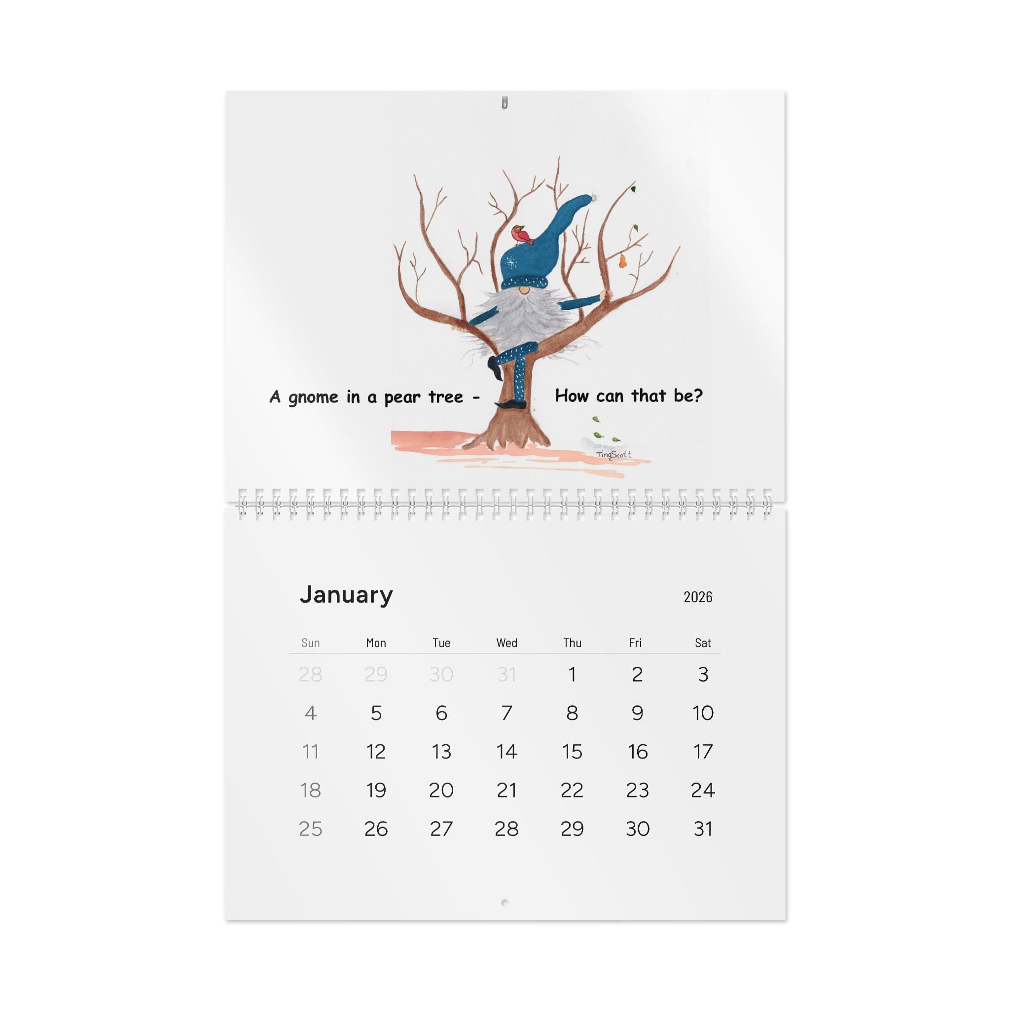 12 Gnomes of Christmas Standard Wall Calendar (2026)
