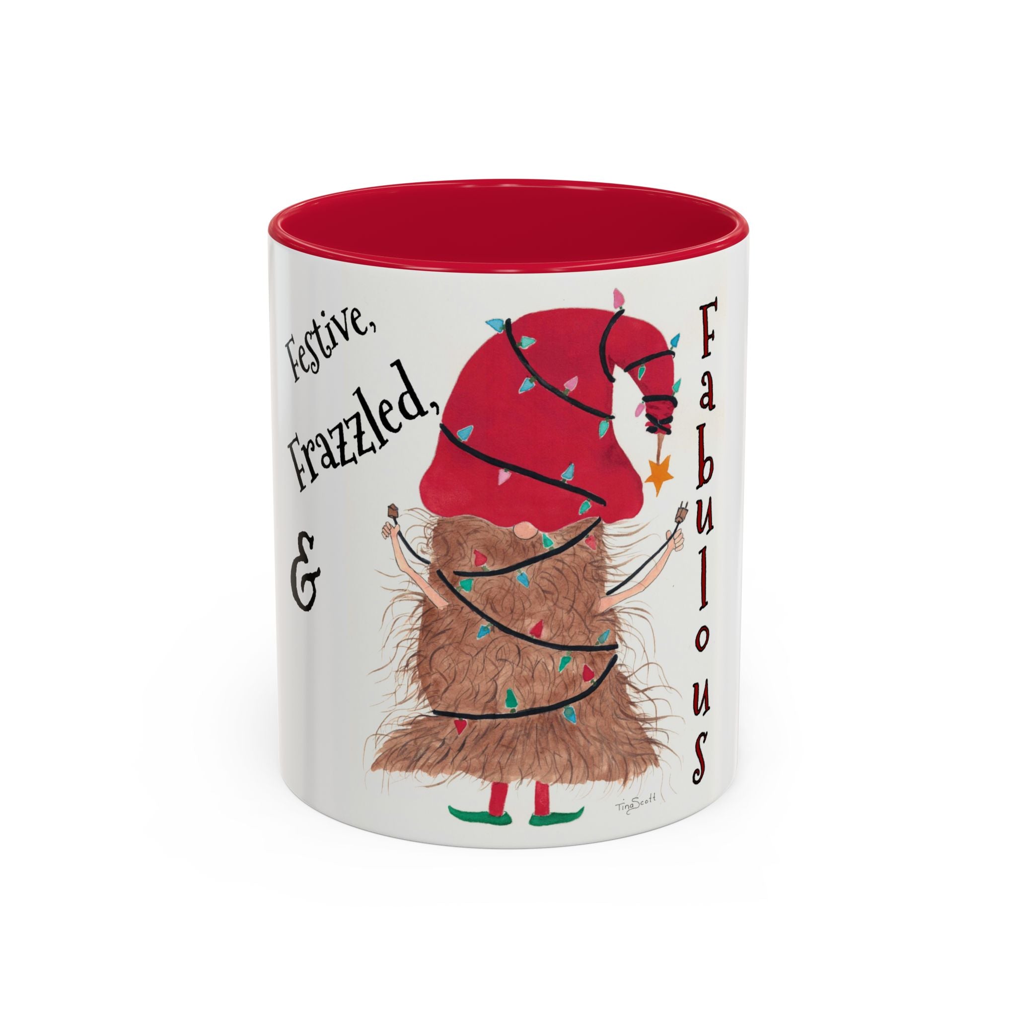 Festive, Frazzled & Fabulous Christmas Gnome Mug (11oz/15oz)